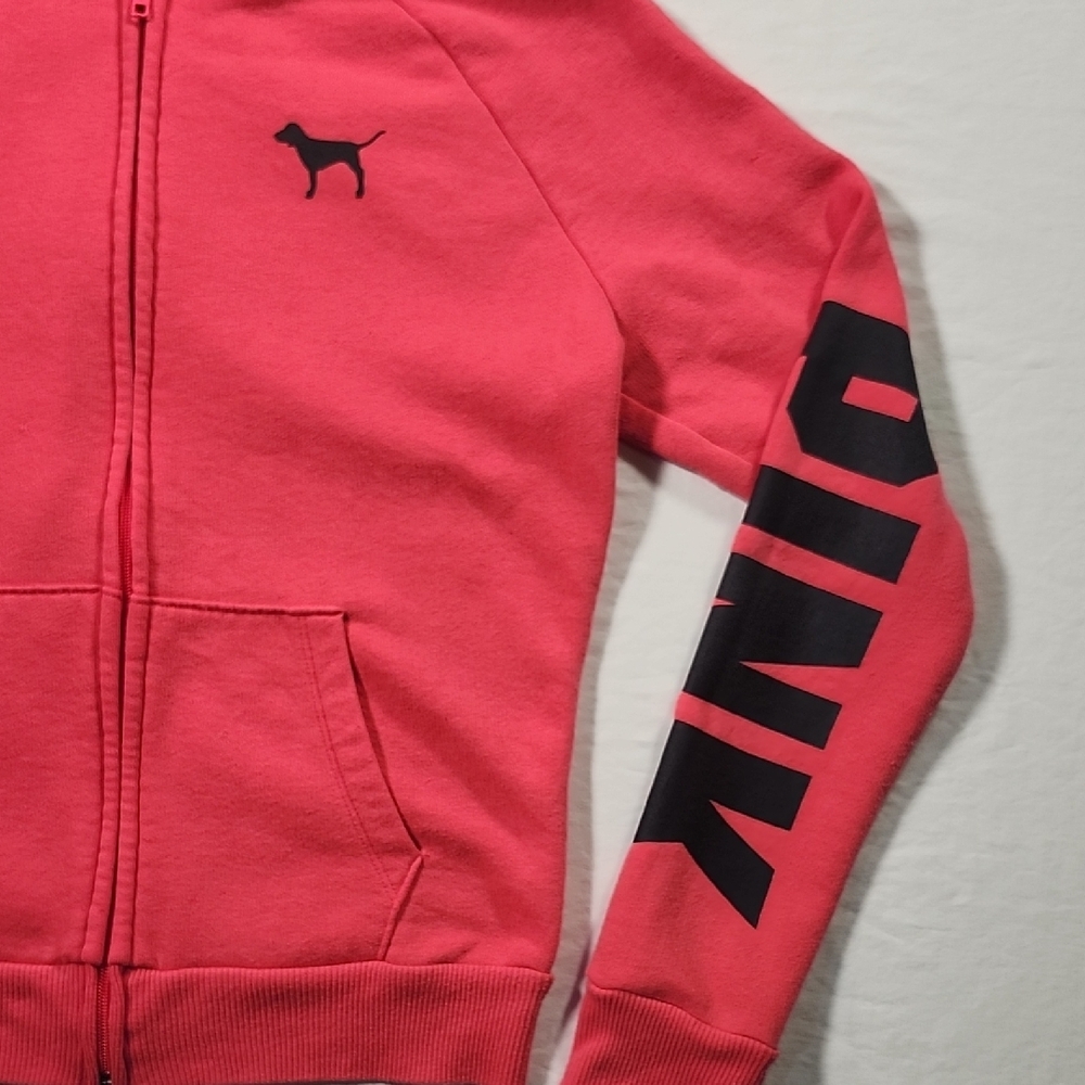 PINK Victoria's Secret Pink Zip-Up Hoodie Sweatshirt - Picture 3 of 10
